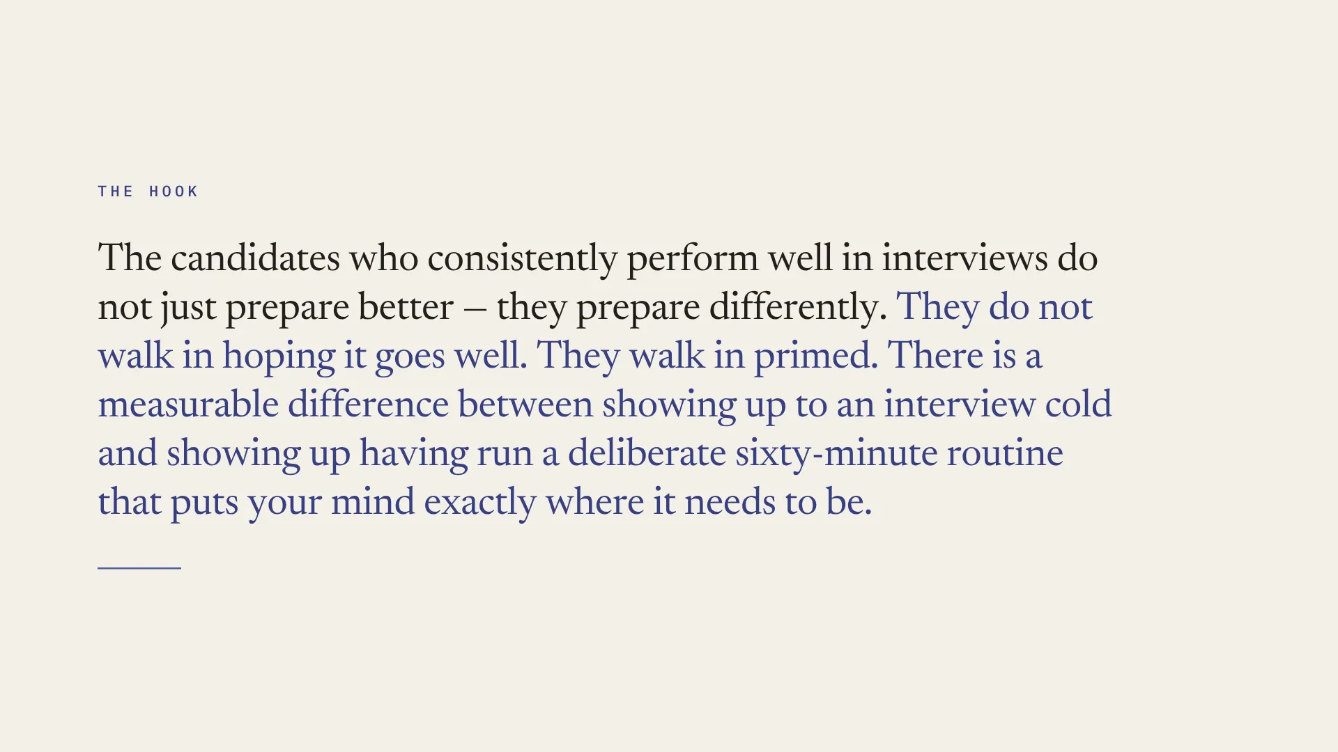 Lesson 1.3: Your Pre-Interview Ritual