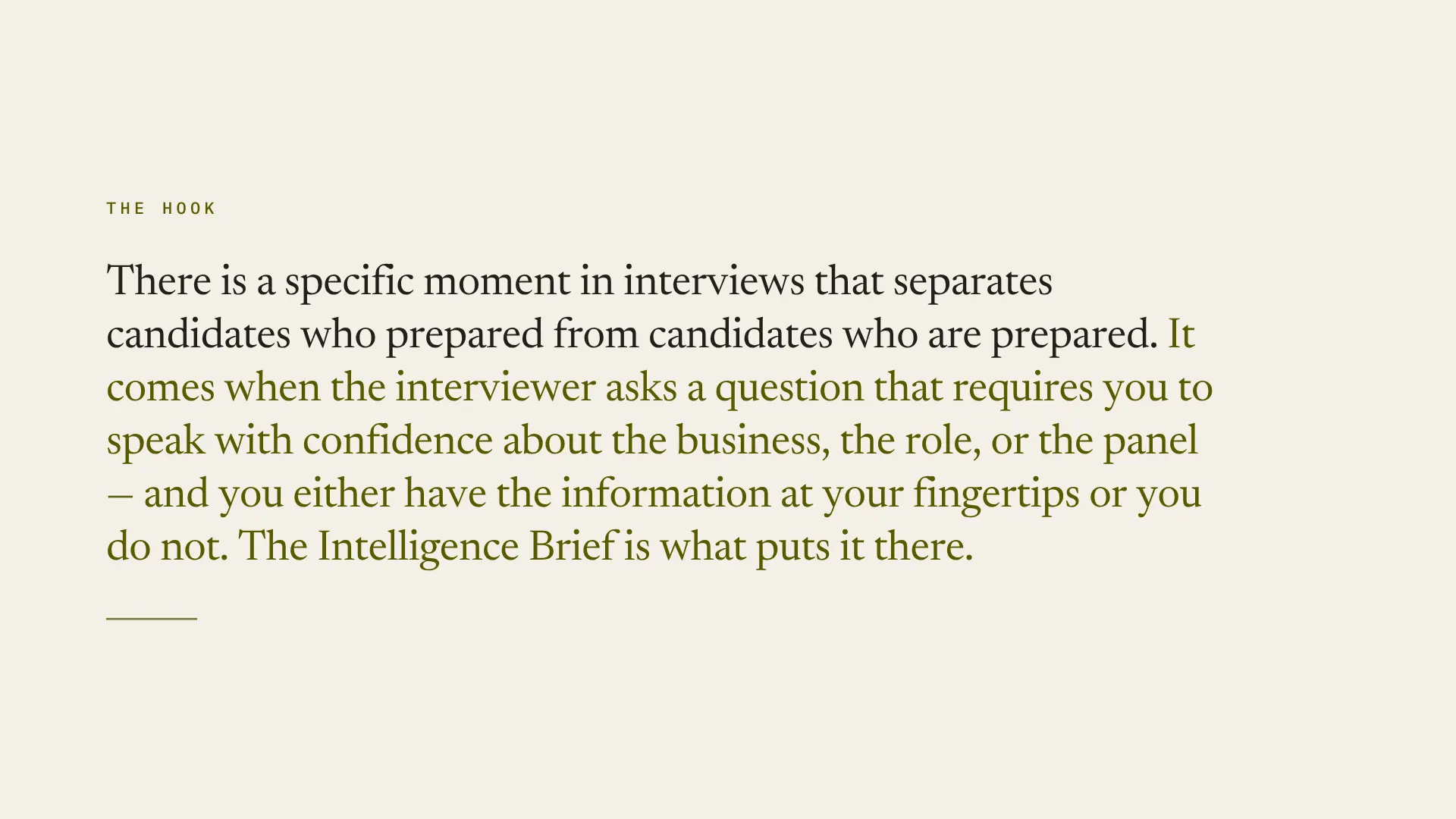 Lesson 2.6: Building Your Pre-Interview Intelligence Brief