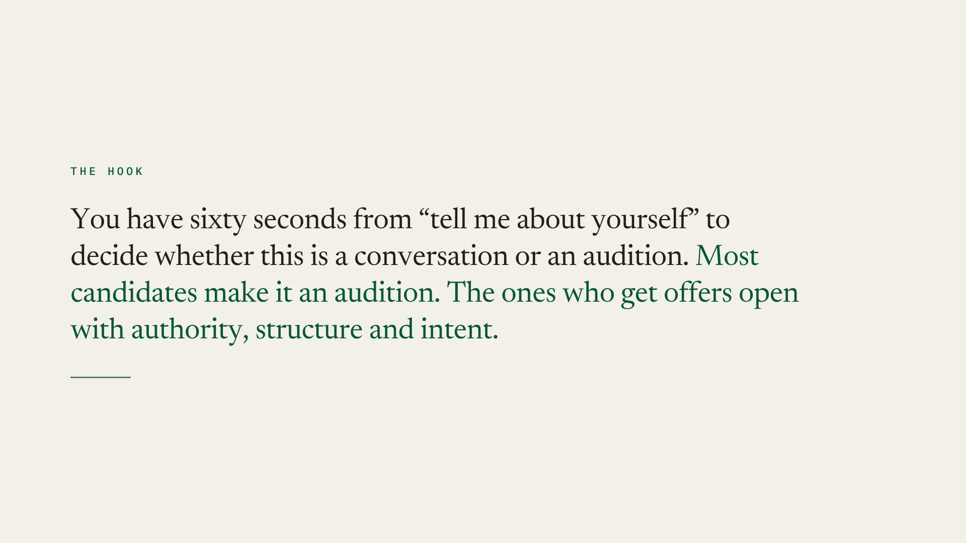 Lesson 3.1: Your Career Story in 90 Seconds