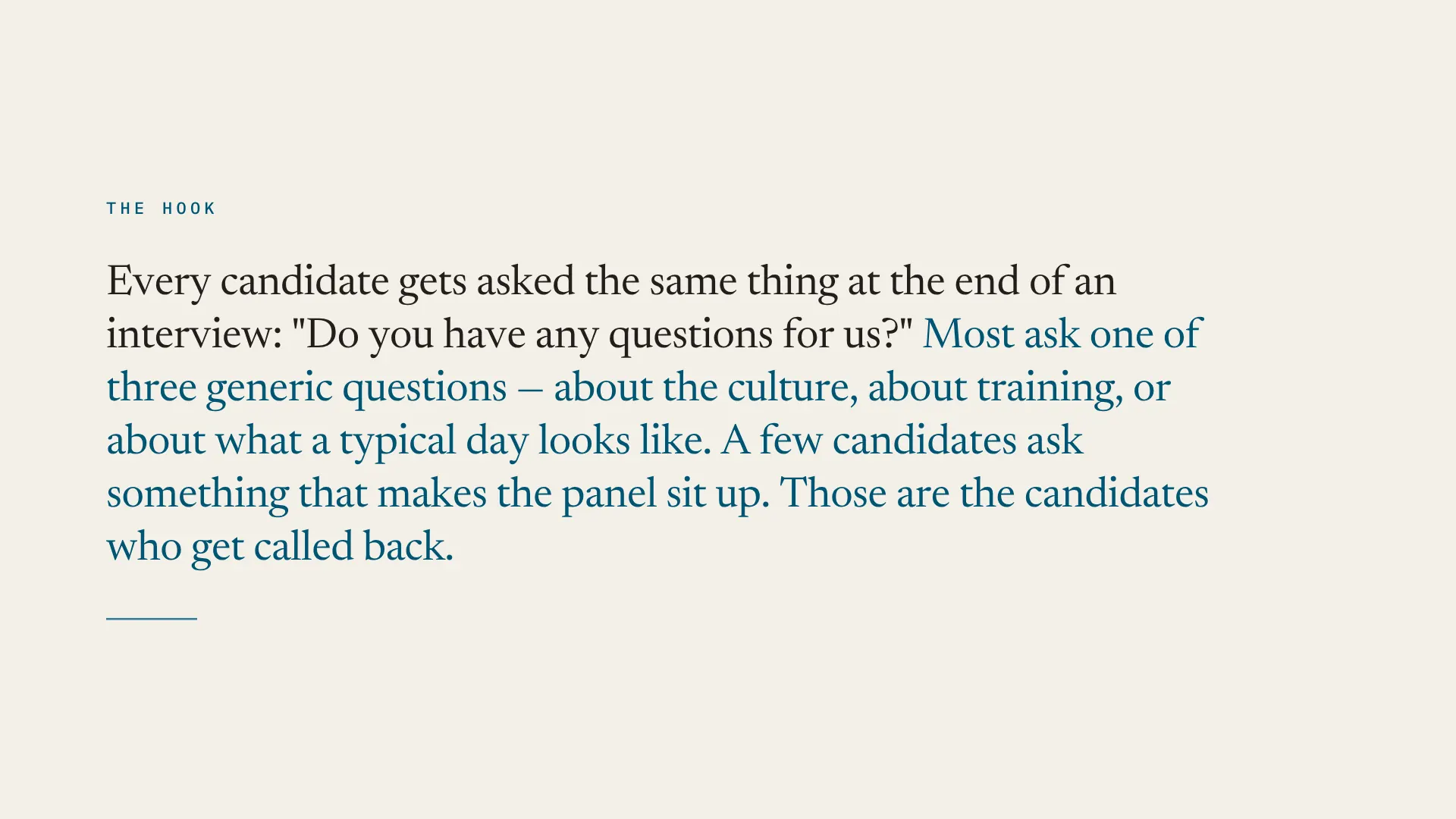Lesson 7.2: Questions That Make Interviewers Remember You