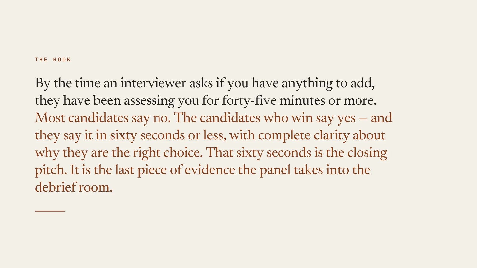 Lesson 7.5: Making the Case for Yourself — The Closing Pitch