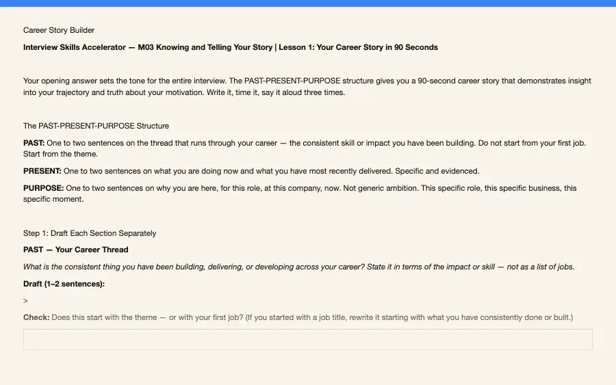 Career Story Builder